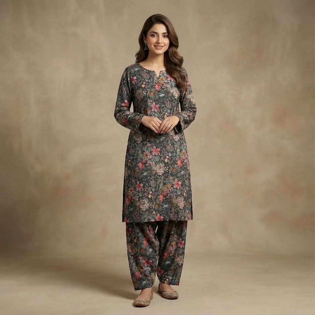 Women Unstitch Full Sleeve Khaddar (Rb-22)