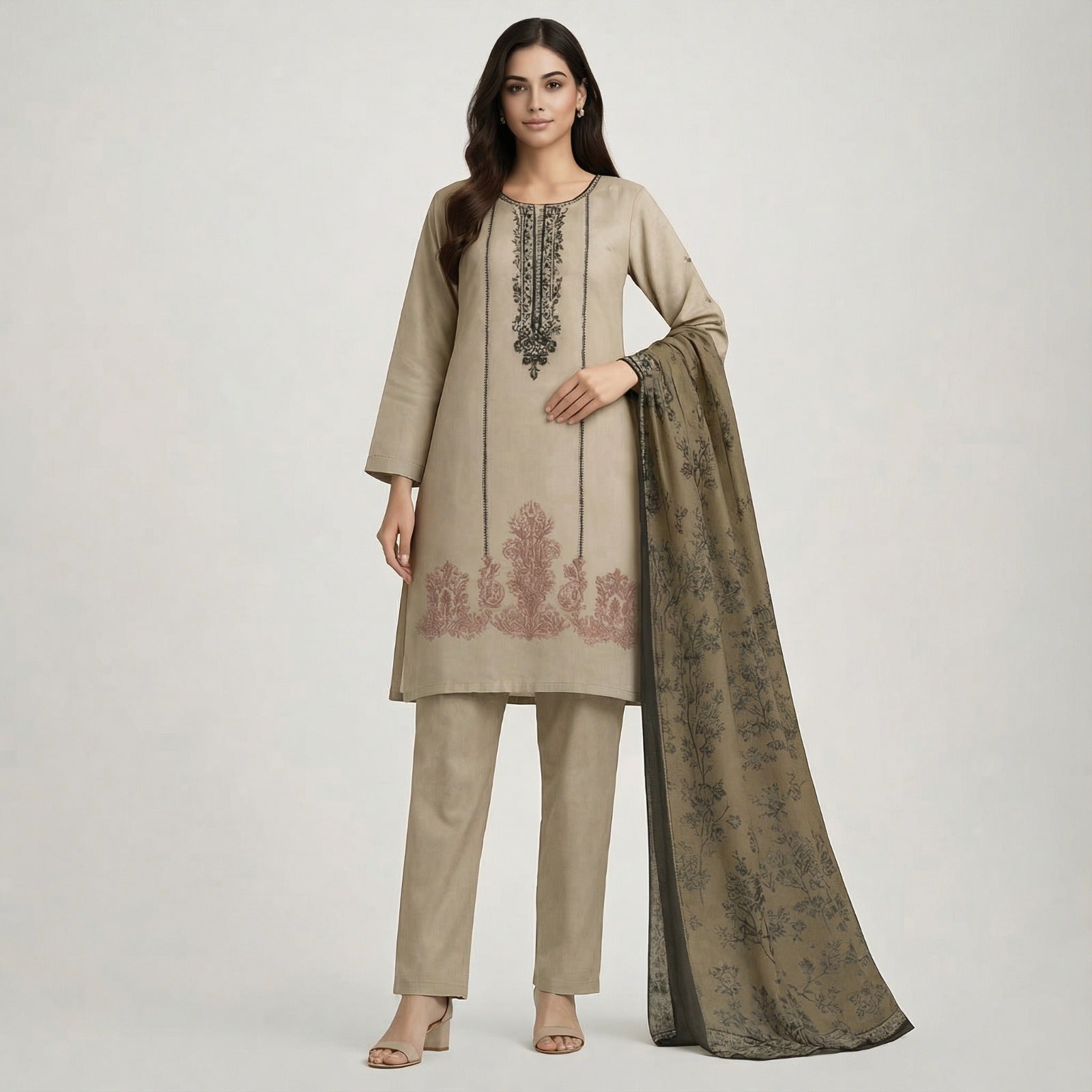 Women Unstitch 3 Piece Suit (Rb-08)