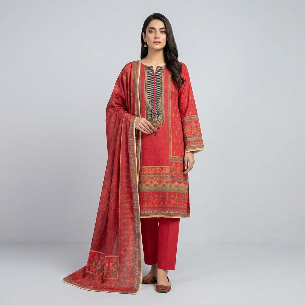 Women Unstitch 3 Piece Suit (Rb-09)