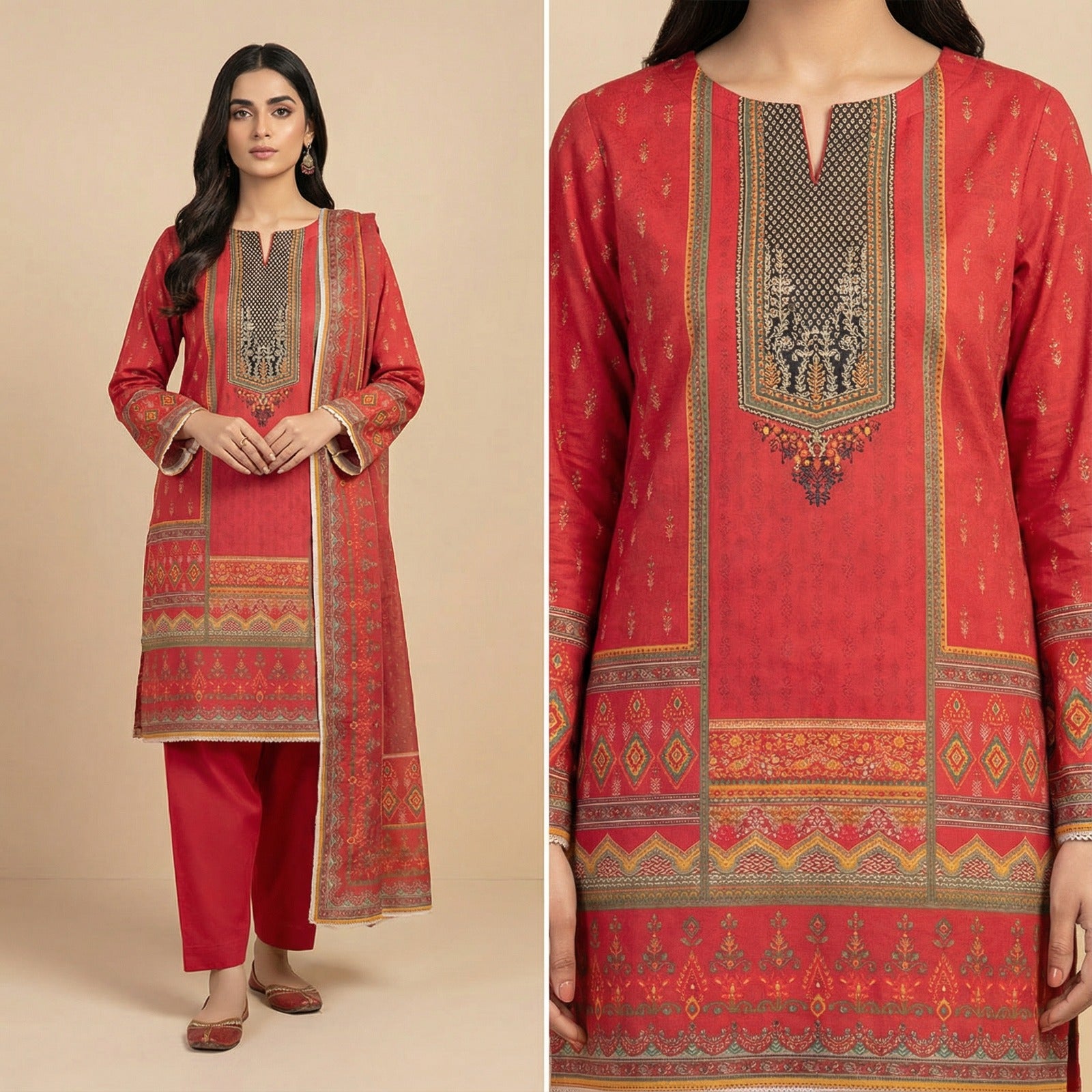 Women Unstitch 3 Piece Suit (Rb-09)